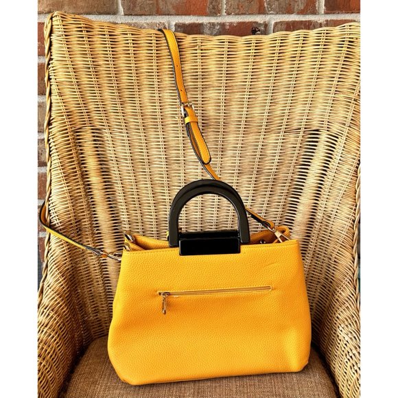 Uddini Faux Leather Purse Handbag with Lucite Handles & Crossbody Strap - Picture 3 of 9